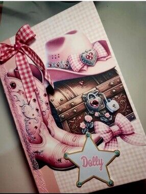 Handmade Lg Pastel Junk Journal "Dolly Parton" Country Western Music Star NEW!